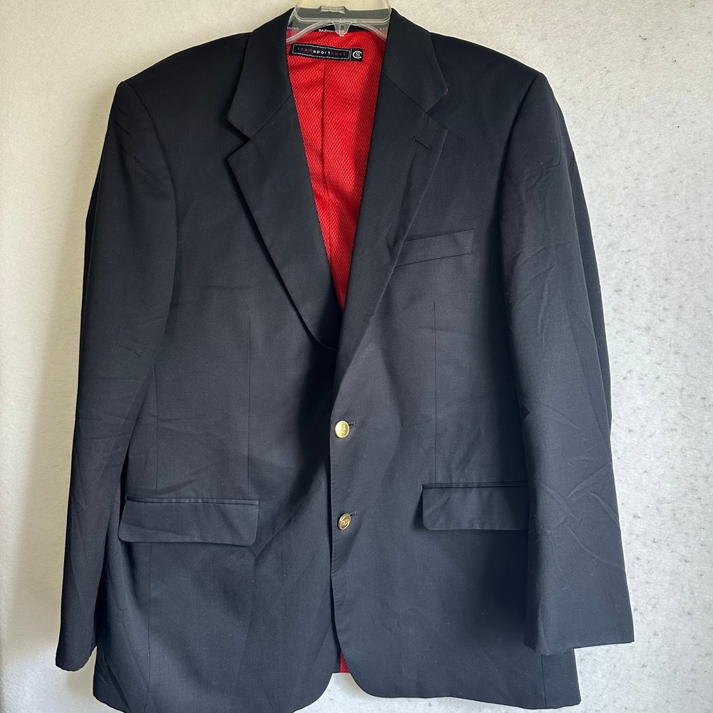 University of Arkansas Razorbacks Mens Sport Coat Blazer Black Red Lining 44R